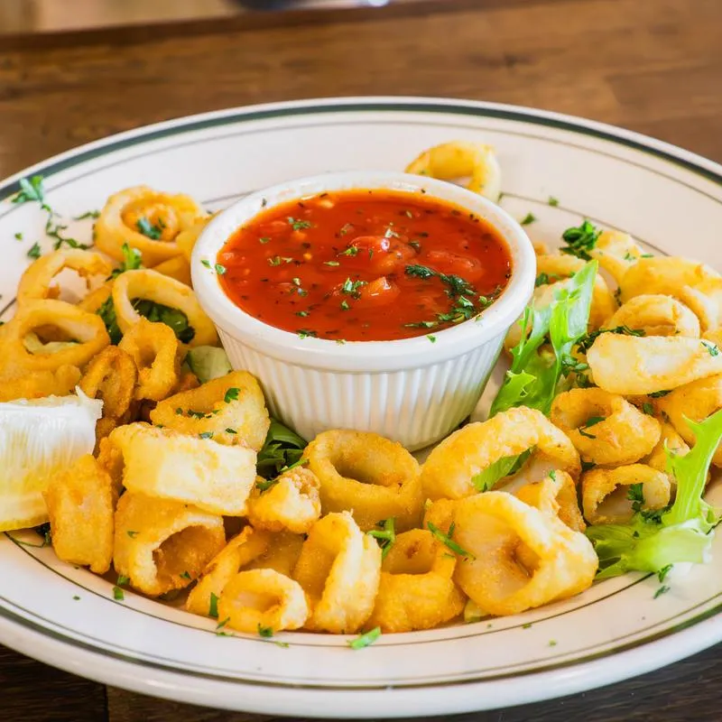 An appetizer platter with dipping sauce at Thorpe’s 903